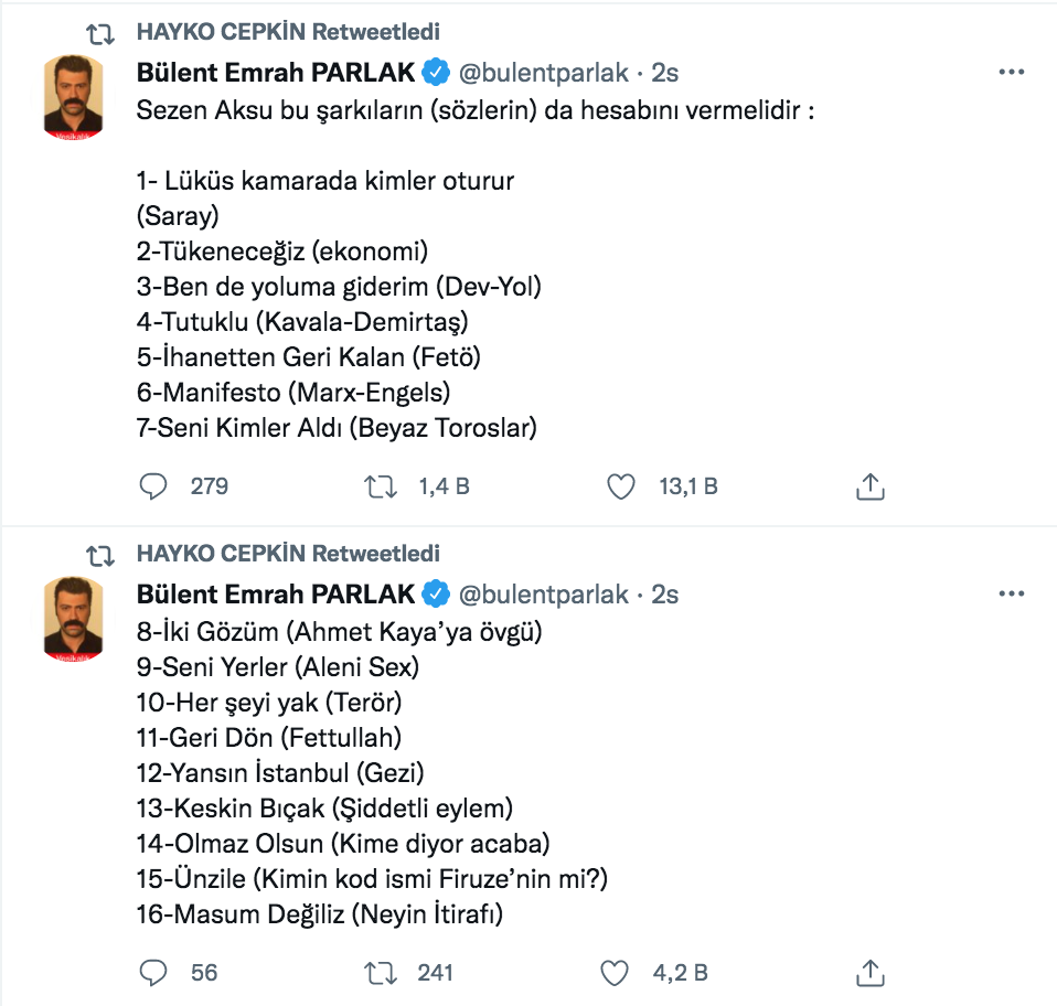 bulent parlak tan olay sezen aksu paylasimi 